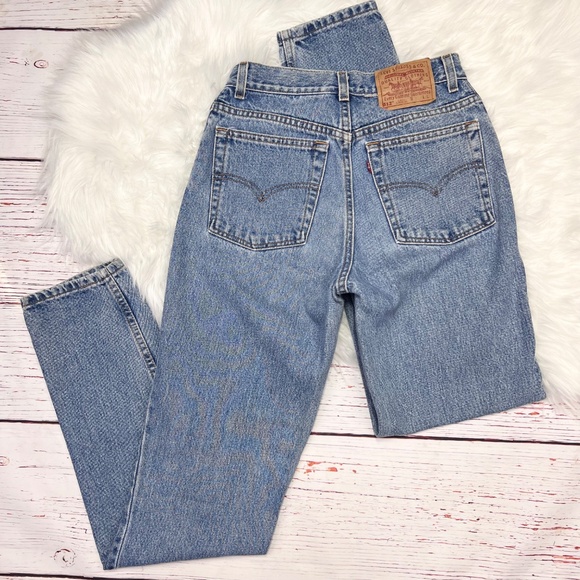 👖|•LEVI'S•| Vintage 512 Super High Rise Slim Fit Tapered Leg Jeans Size 9 Jr. - Picture 2 of 7